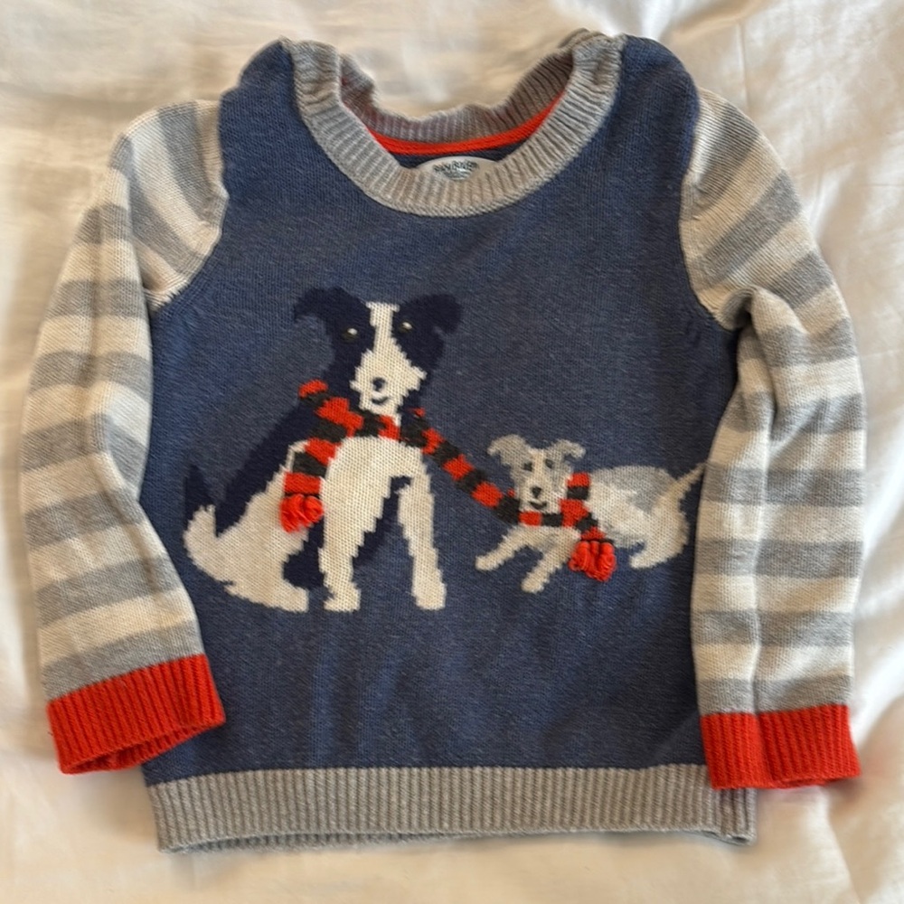Baby Boden Blue and Gray Sweater, 18-24 months